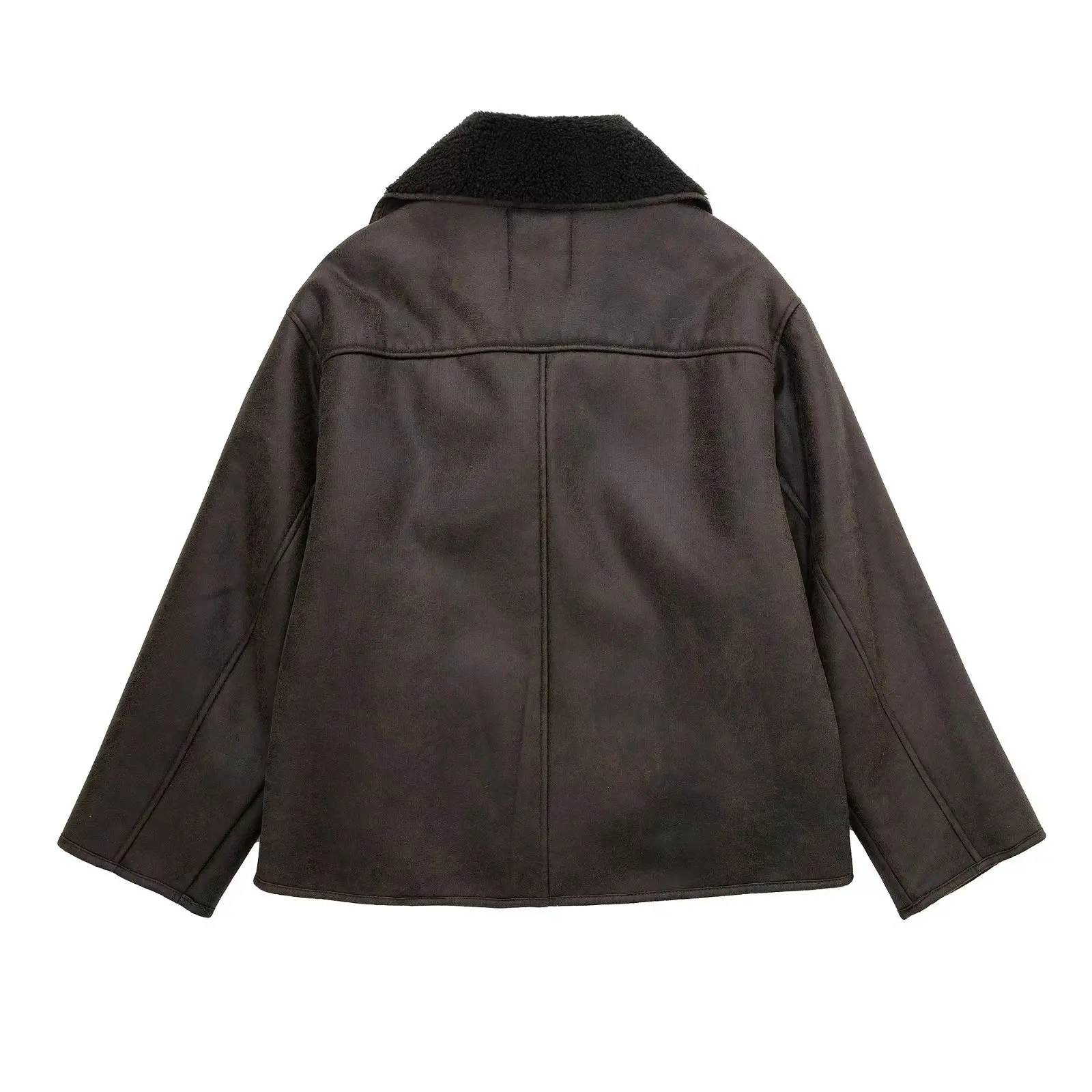 Sophie – Women’s Short Shearling Wool Jacket - Image 6