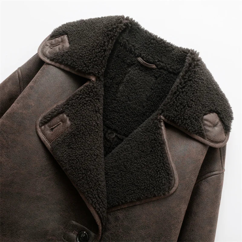 Sophie – Women’s Short Shearling Wool Jacket - Image 7