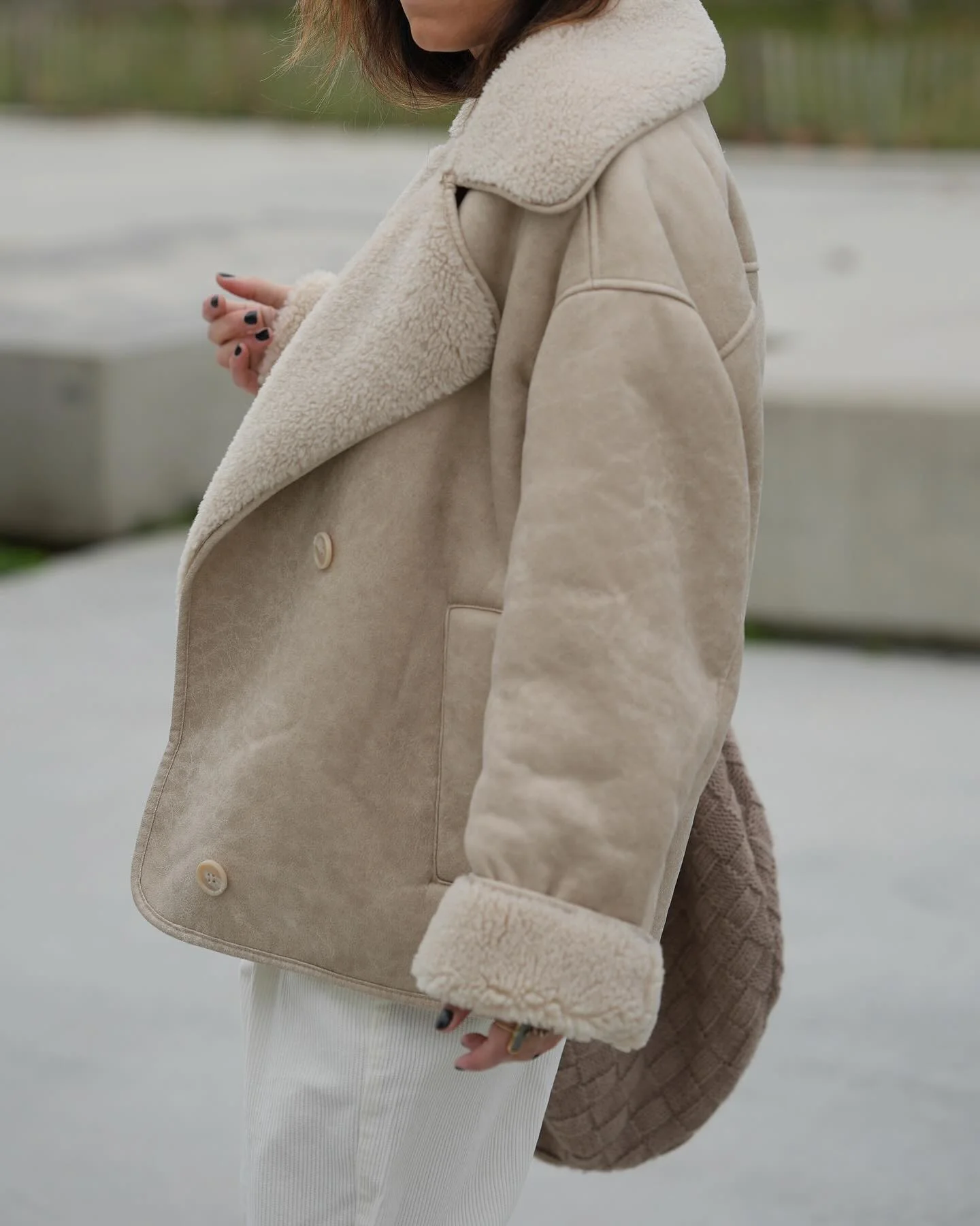 Sophie – Women’s Short Shearling Wool Jacket - Image 9