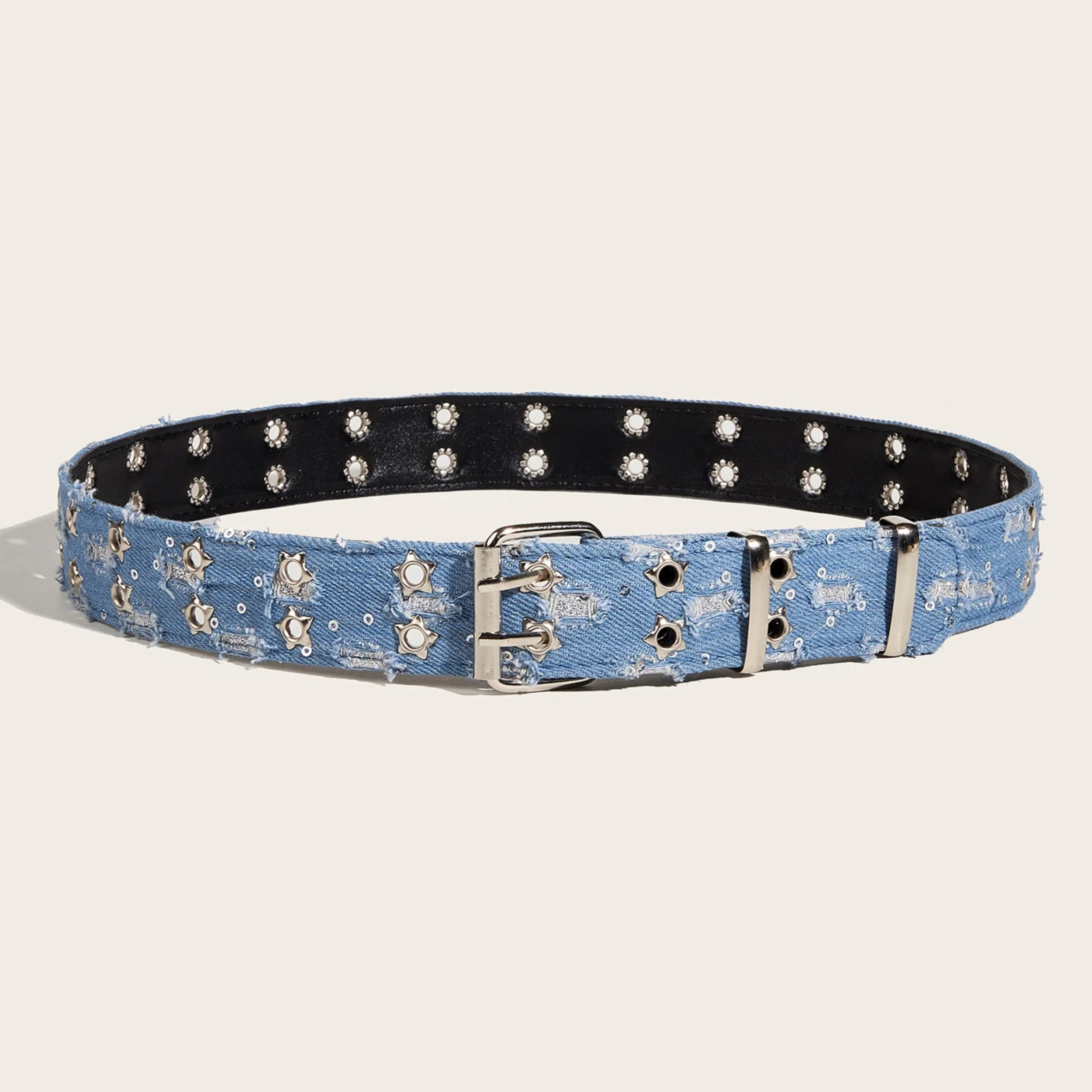 Starry Distressed Denim Belt - Image 2