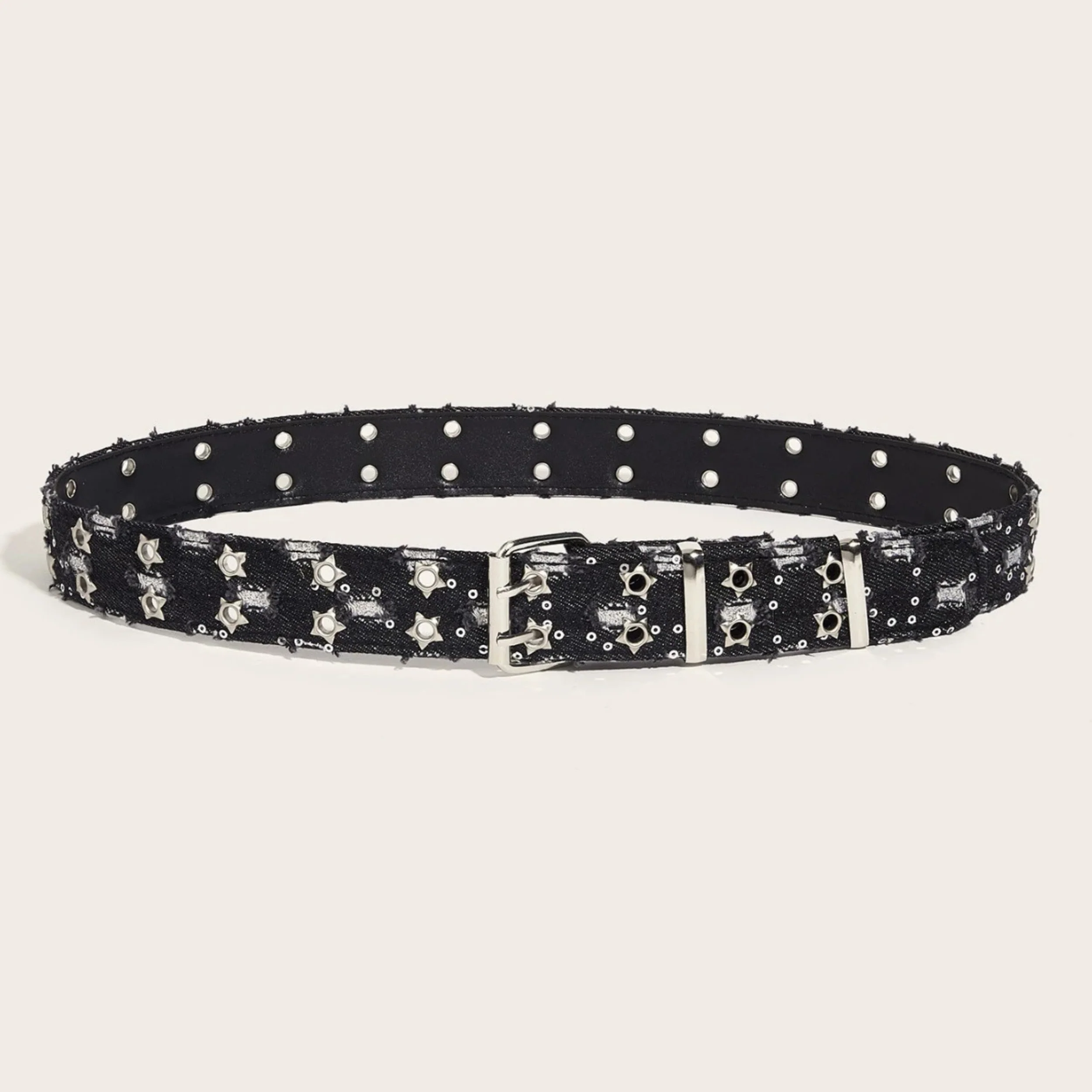 Starry Distressed Denim Belt - Image 4