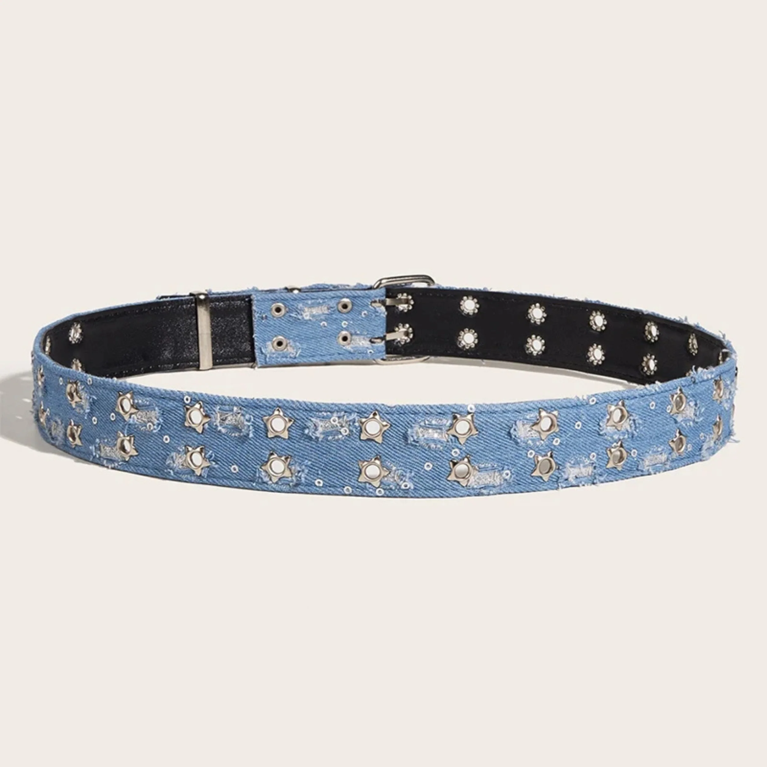 Starry Distressed Denim Belt - Image 5