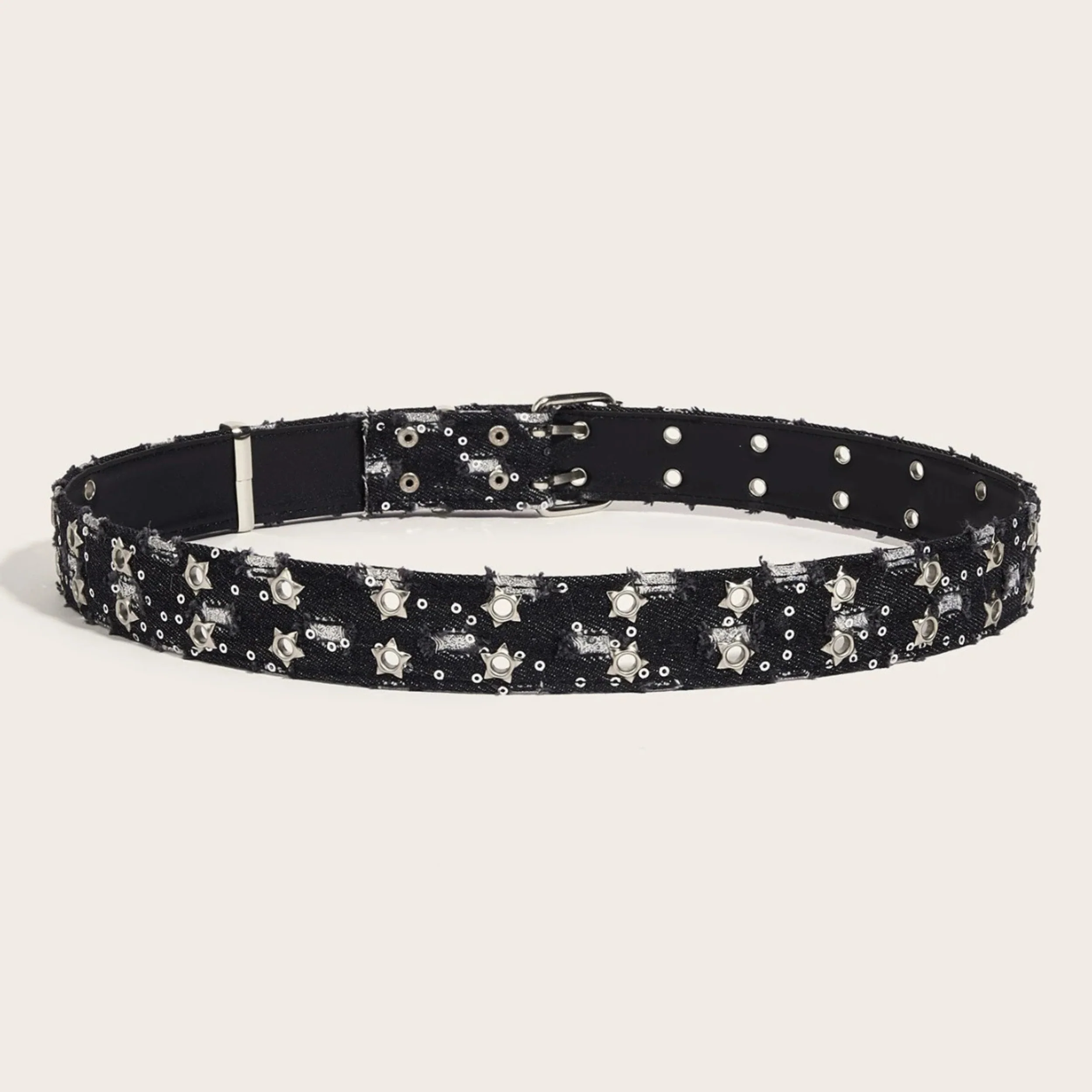 Starry Distressed Denim Belt - Image 7