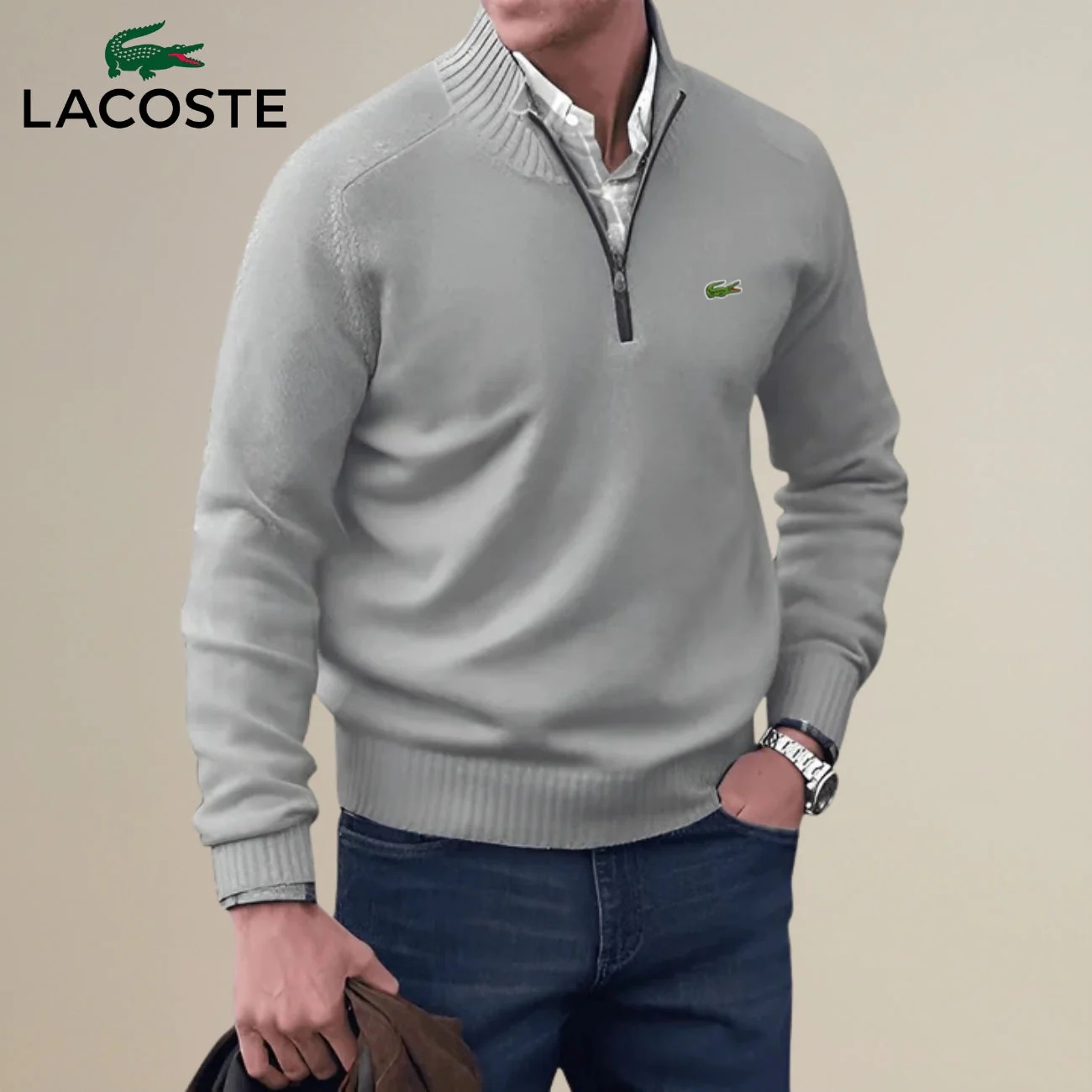 Knitted Half-Zip Sweater || Clearance Sale - Image 3