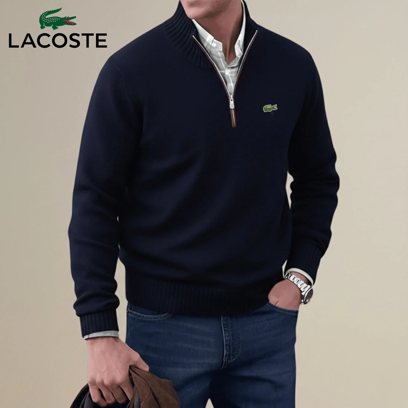 Knitted Half-Zip Sweater || Clearance Sale - Image 4