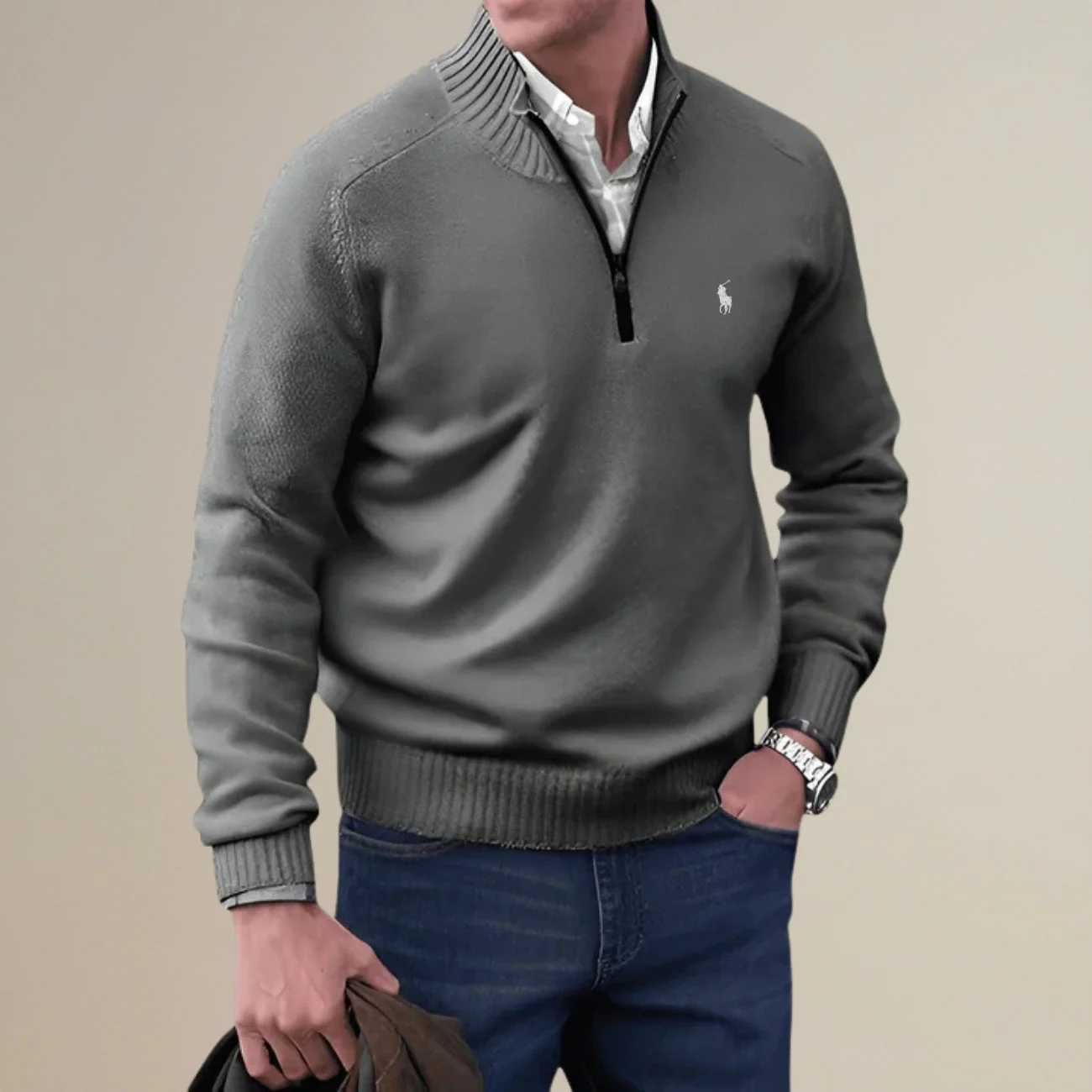 Knitted Half-Zip Sweater - Clearance Sale - Image 6