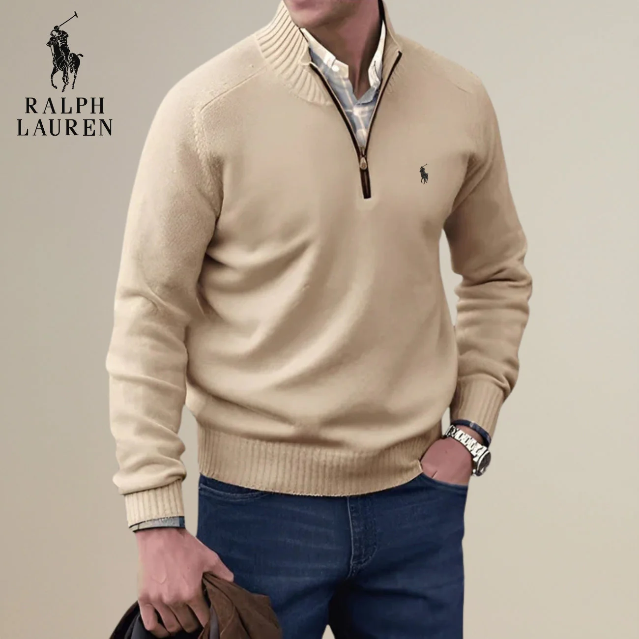 Knitted Half-Zip Sweater || Clearance Sale - Image 2
