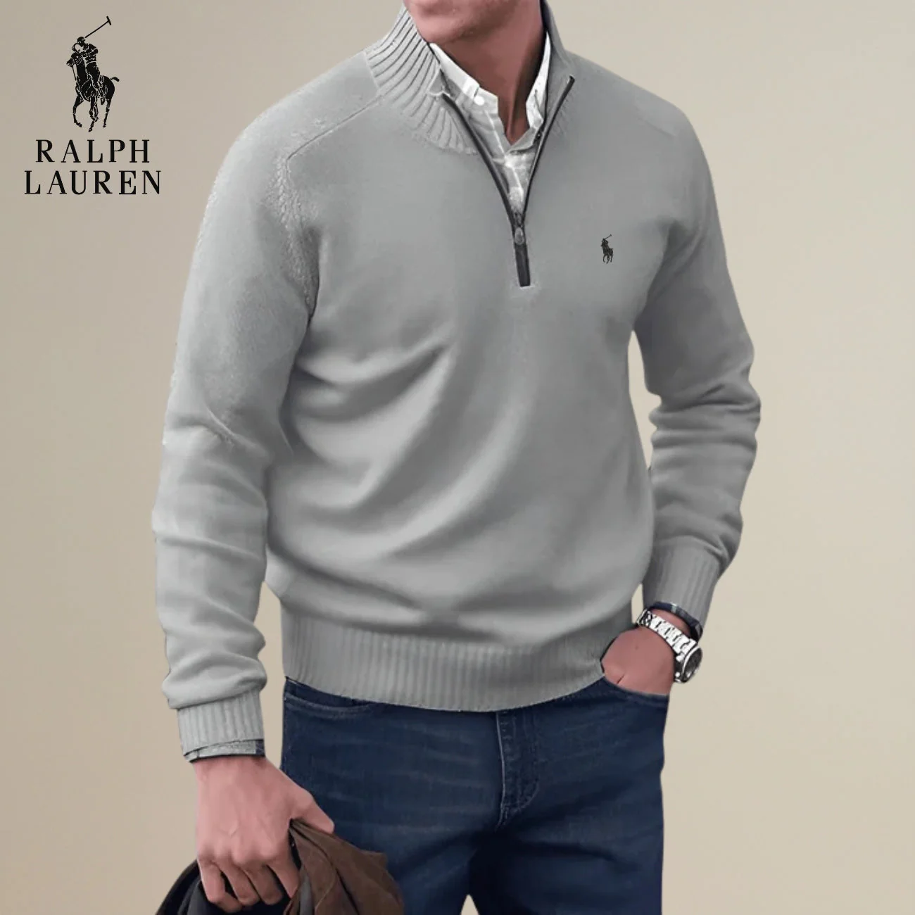 Knitted Half-Zip Sweater || Clearance Sale - Image 3