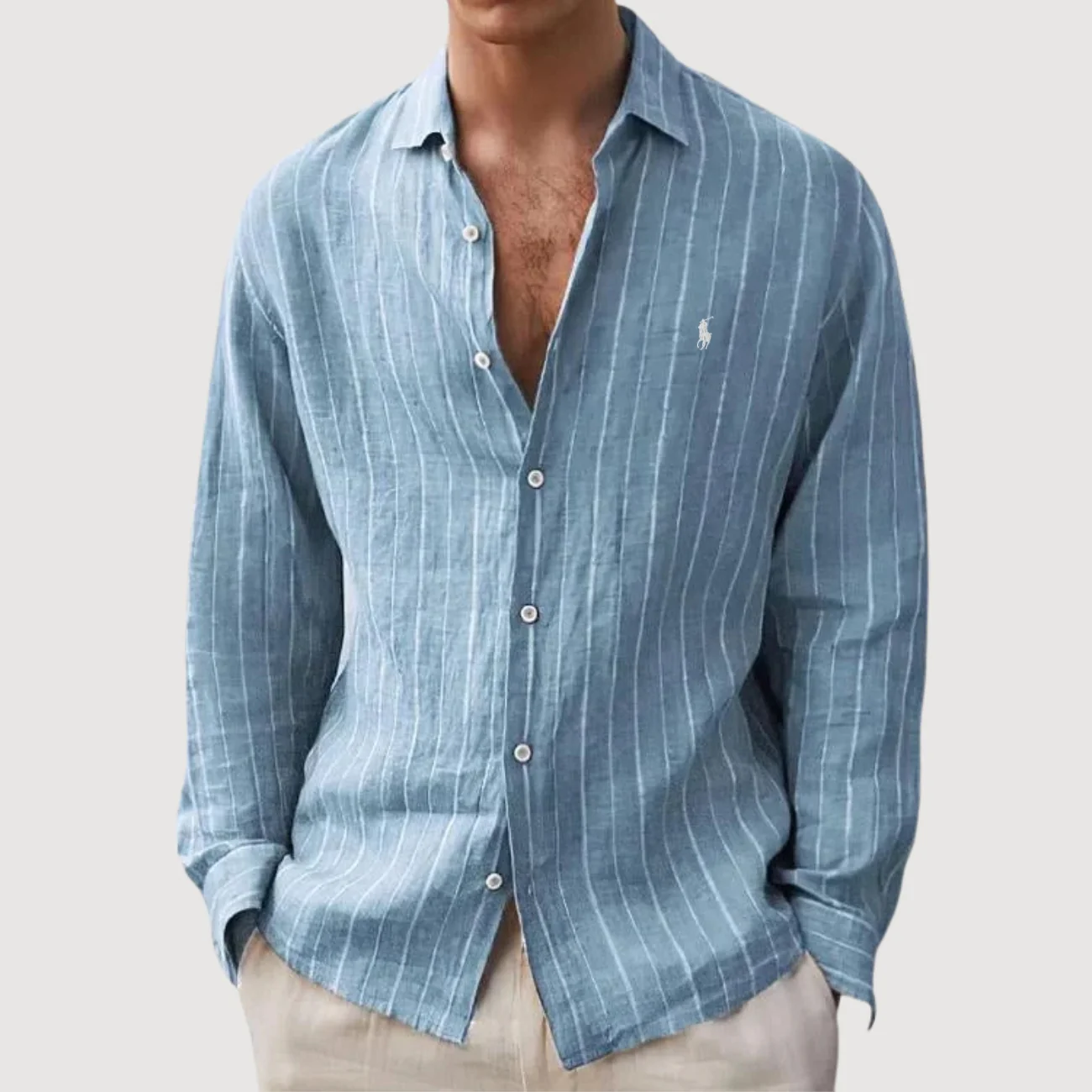 Striped Casual Button-Up Shirt - CLEARANCE SALE - Image 2