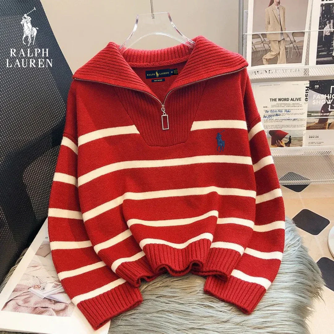 Striped Sweater with Zipped Collar || FINAL CLEARANCE - Image 3