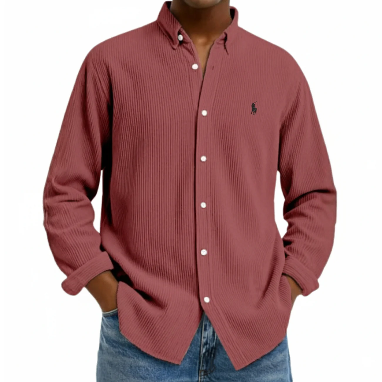 Textured Button-Down Shirt - CLEARANCE SALE - Image 9