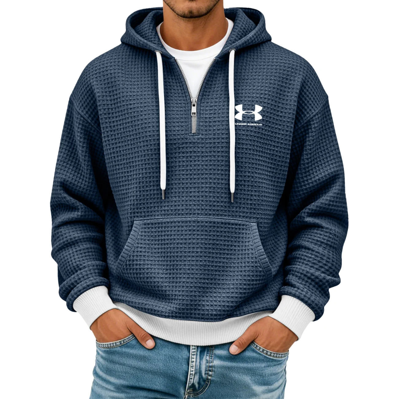 Textured Half-Zip Hoodie - CLEARANCE SALE - Image 6