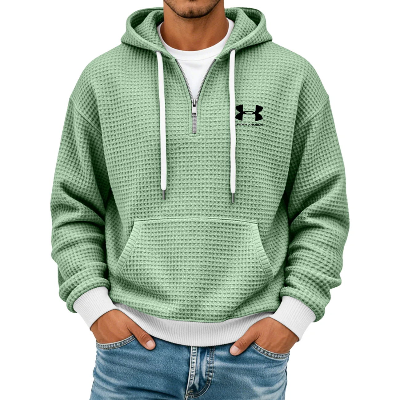 Textured Half-Zip Hoodie - CLEARANCE SALE - Image 8