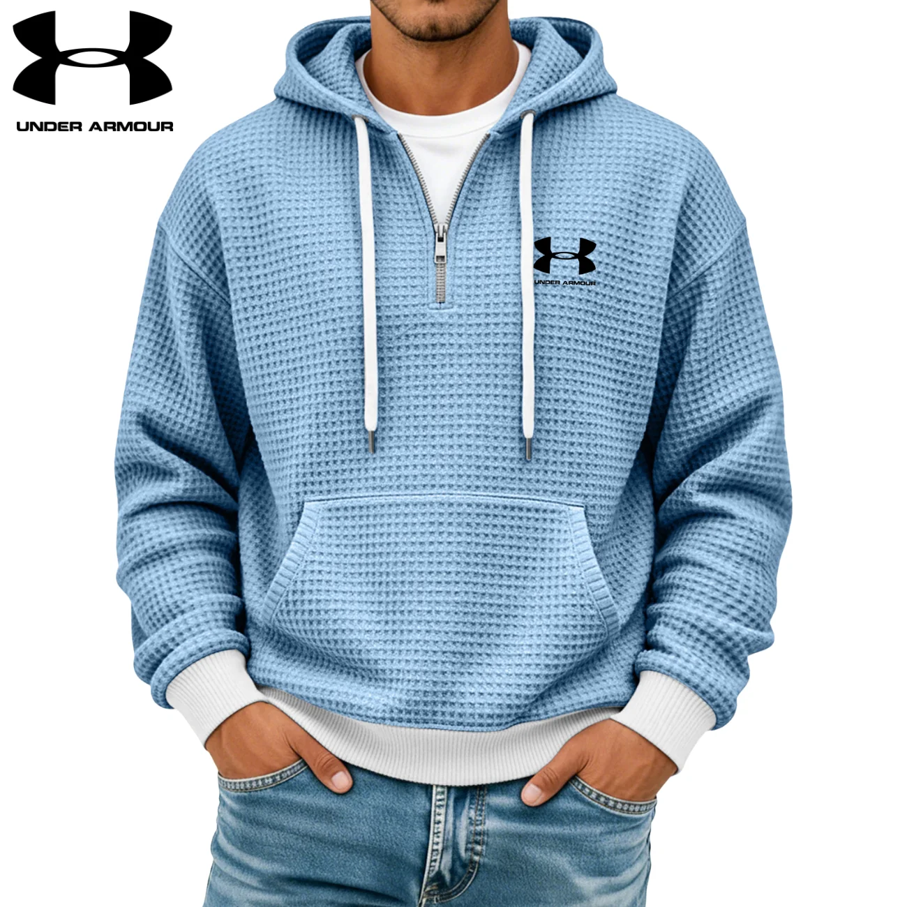 Textured Half-Zip Hoodie || CLEARANCE SALE