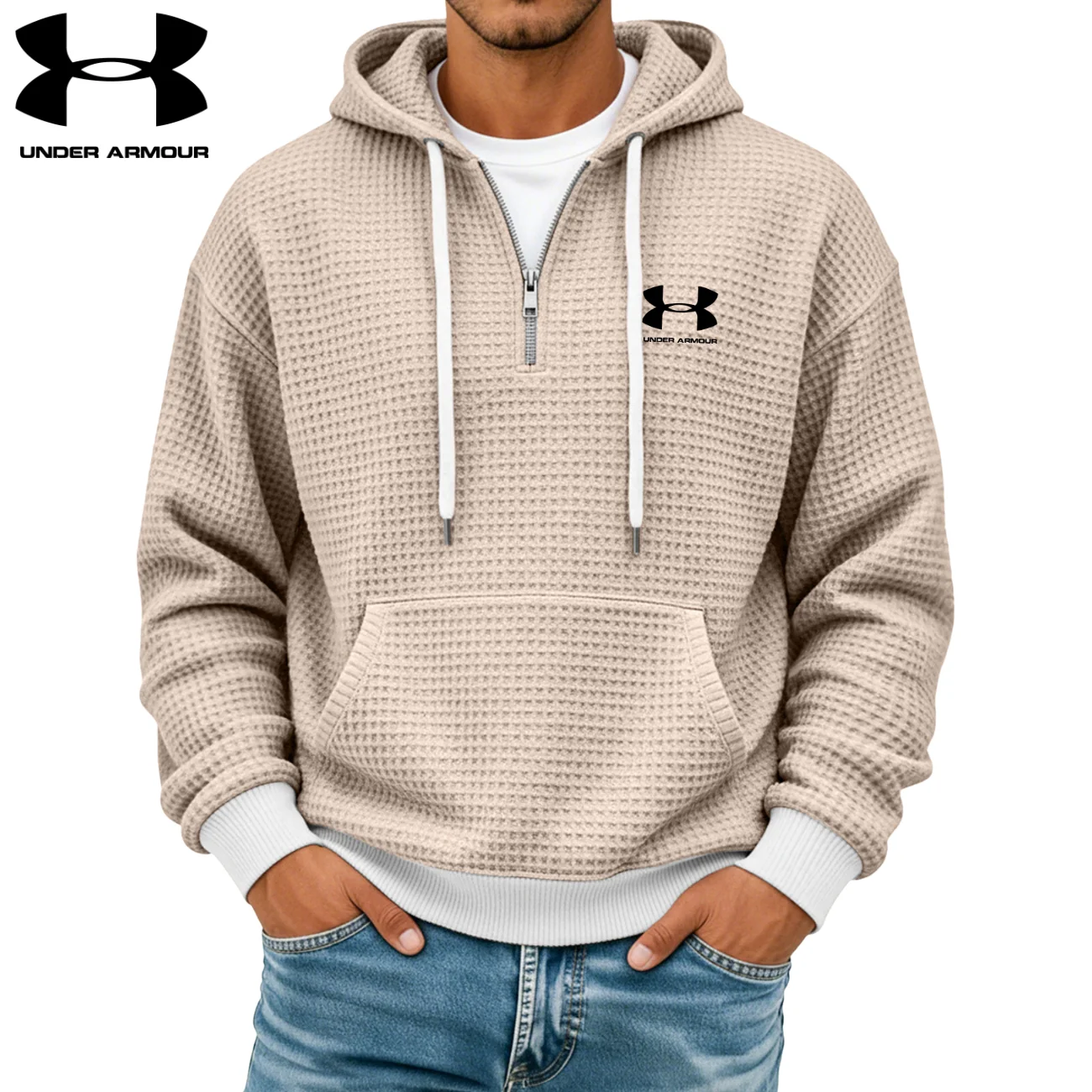 Textured Half-Zip Hoodie || CLEARANCE SALE - Image 5