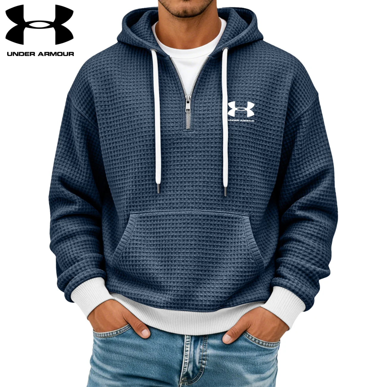 Textured Half-Zip Hoodie || CLEARANCE SALE - Image 6
