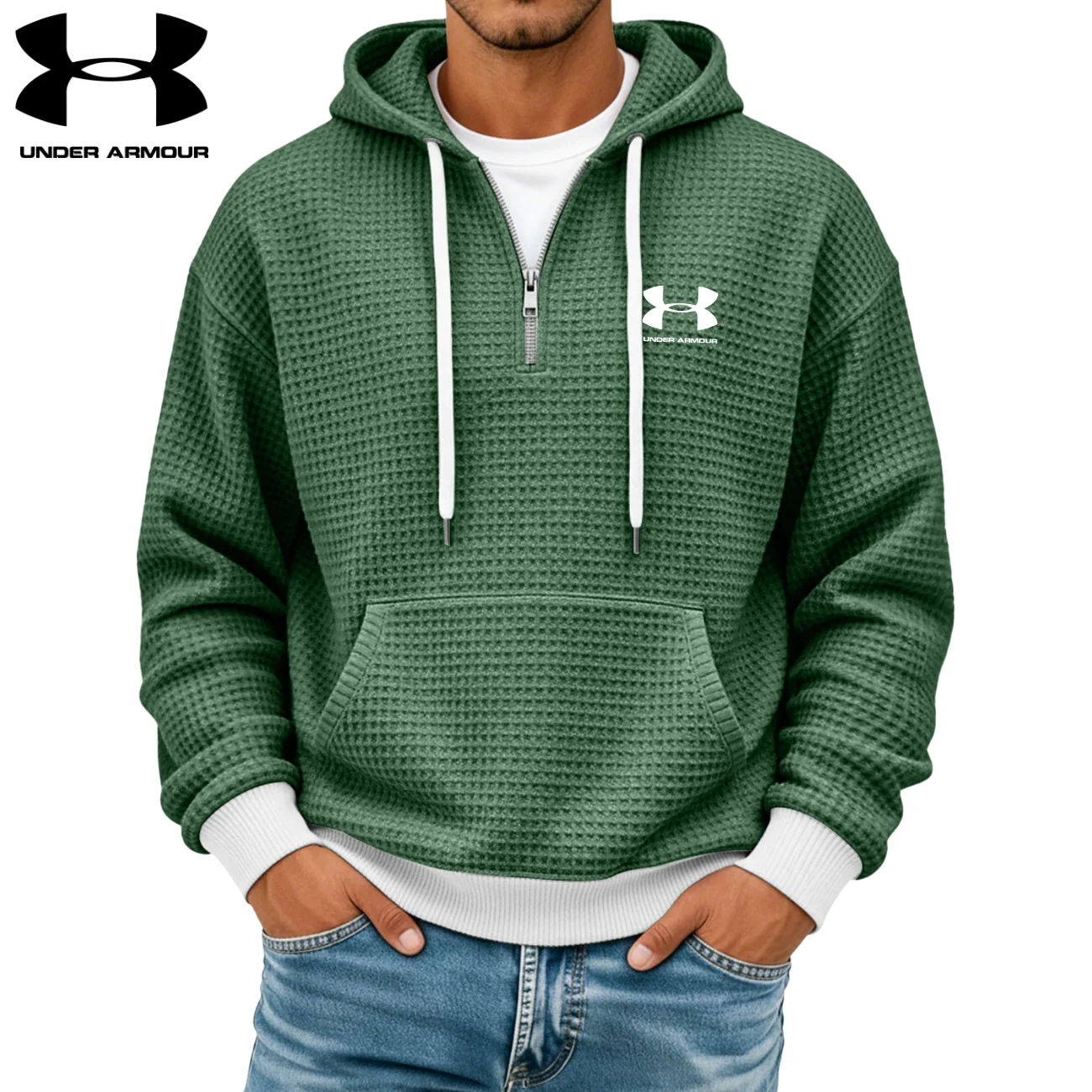 Textured Half-Zip Hoodie || CLEARANCE SALE - Image 7
