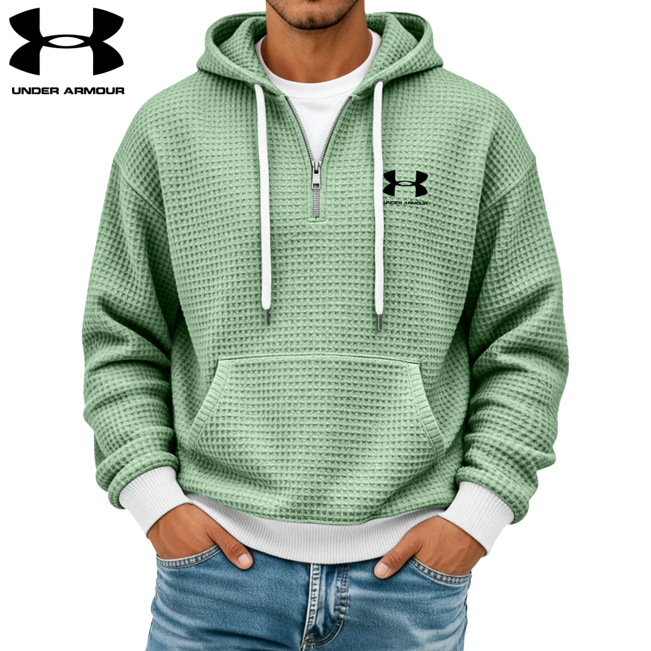 Textured Half-Zip Hoodie || CLEARANCE SALE - Image 8