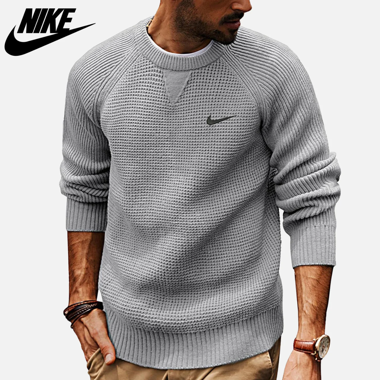 Textured Knit Crewneck Sweater || CLEARANCE SALE - Image 2