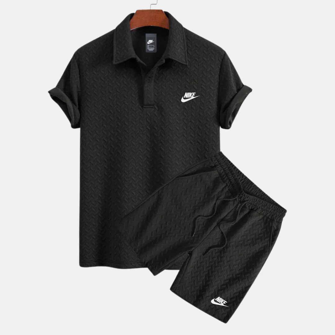Textured Polo and Shorts Set - CLEARANCE SALE - - Image 2