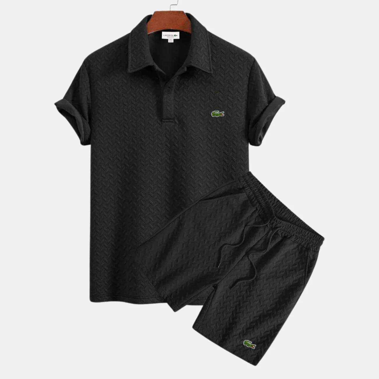 Textured Polo & Shorts Set - CLEARANCE SALE - Image 2