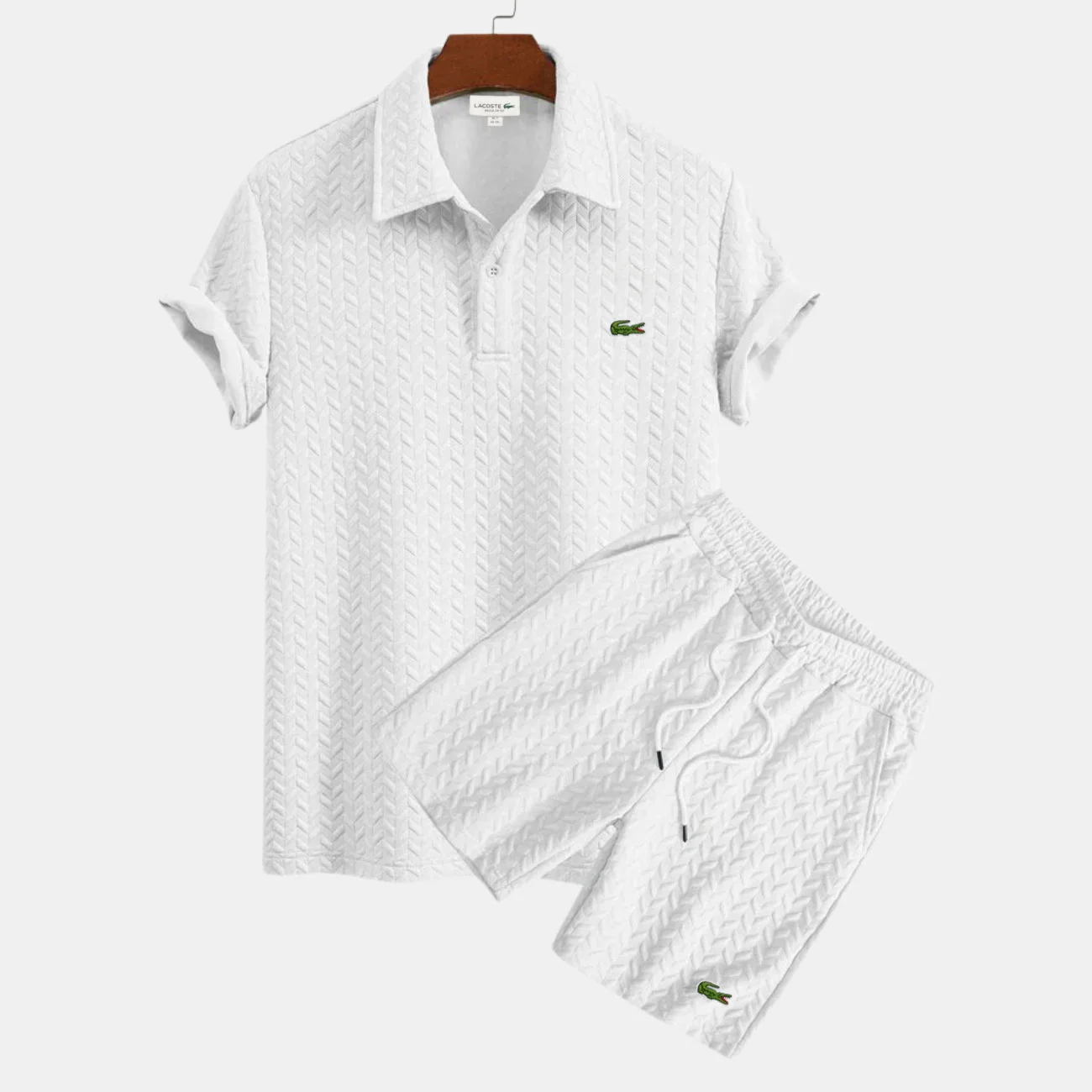 Textured Polo & Shorts Set - CLEARANCE SALE - Image 3