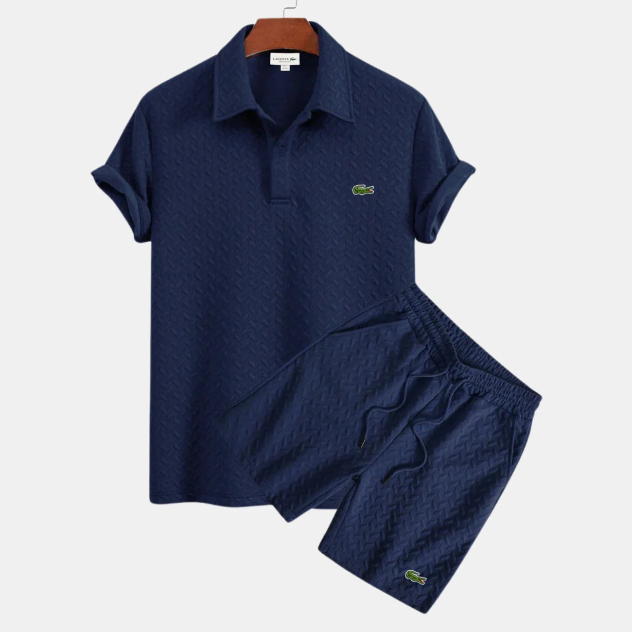 Textured Polo & Shorts Set - CLEARANCE SALE - Image 4