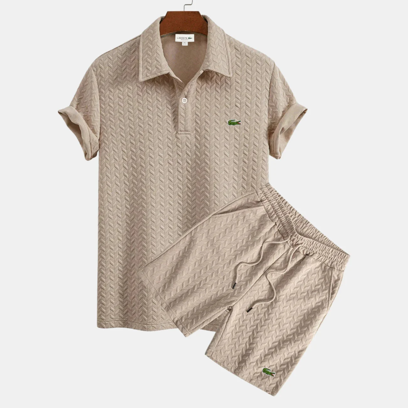 Textured Polo & Shorts Set - CLEARANCE SALE - Image 5