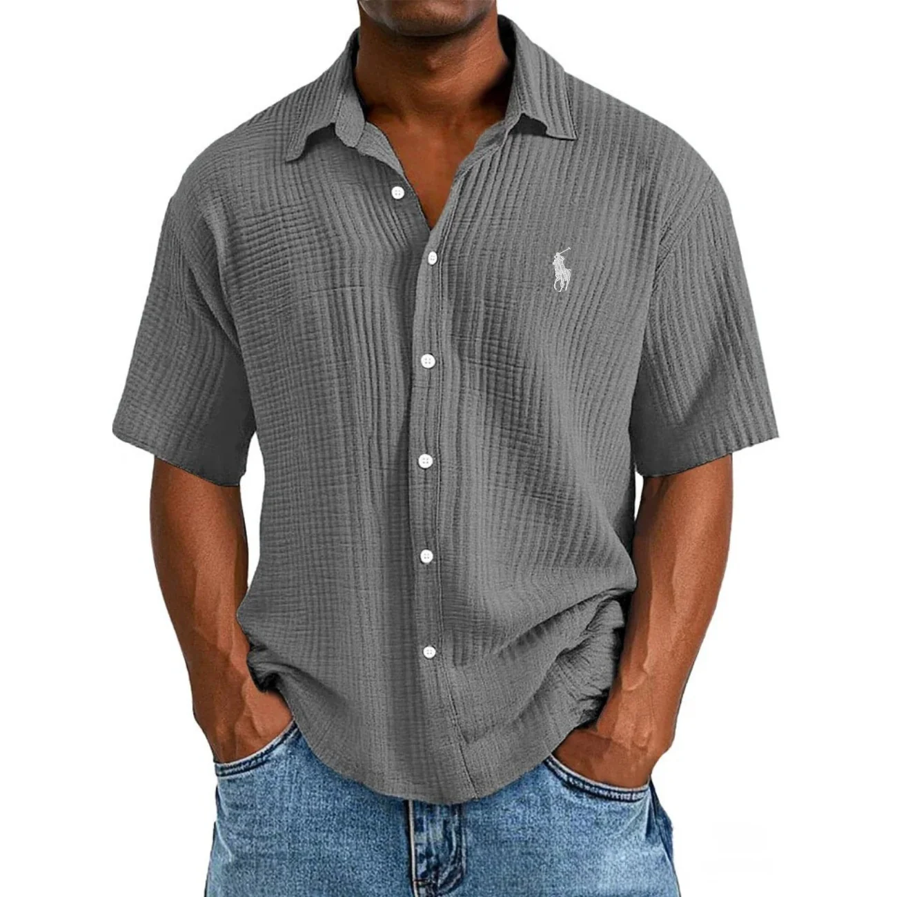 Textured Short Sleeve Shirt - CLEARANCE SALE - Image 4