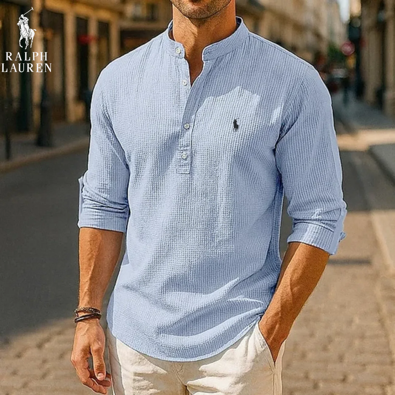 2026 Textured Waffle Knit Henley Shirt || Clearance Sale - Image 2