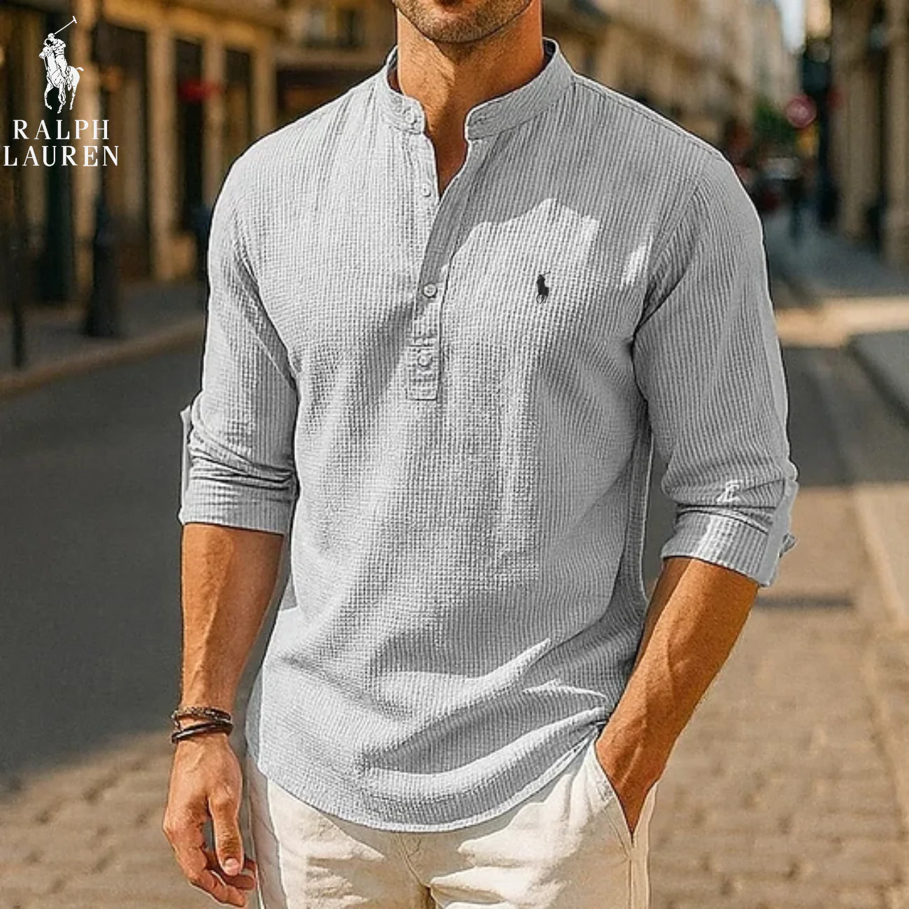 2026 Textured Waffle Knit Henley Shirt || Clearance Sale - Image 5