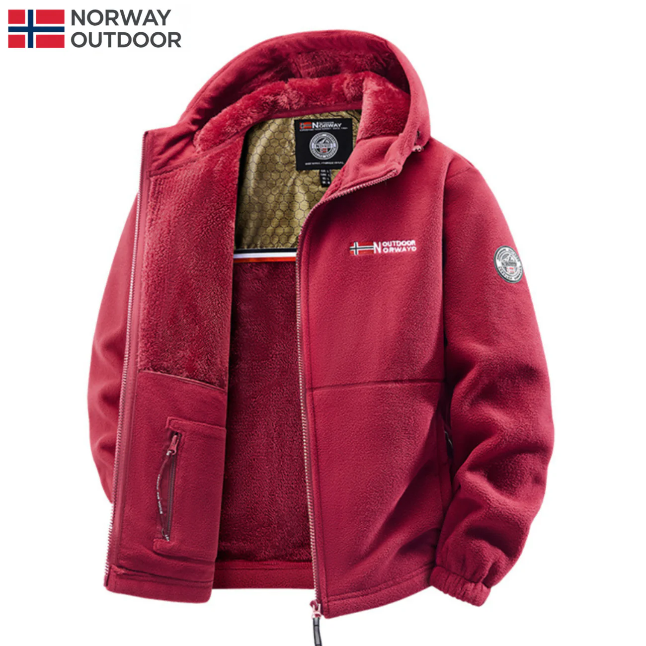 Thermal Hooded Fleece Jacket || Clearance Sale - Image 4
