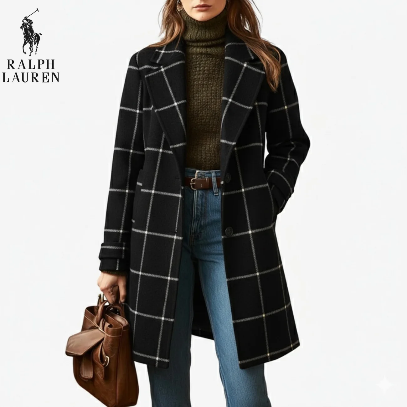 Timeless Checkered Wool Coat || Clearance Sale