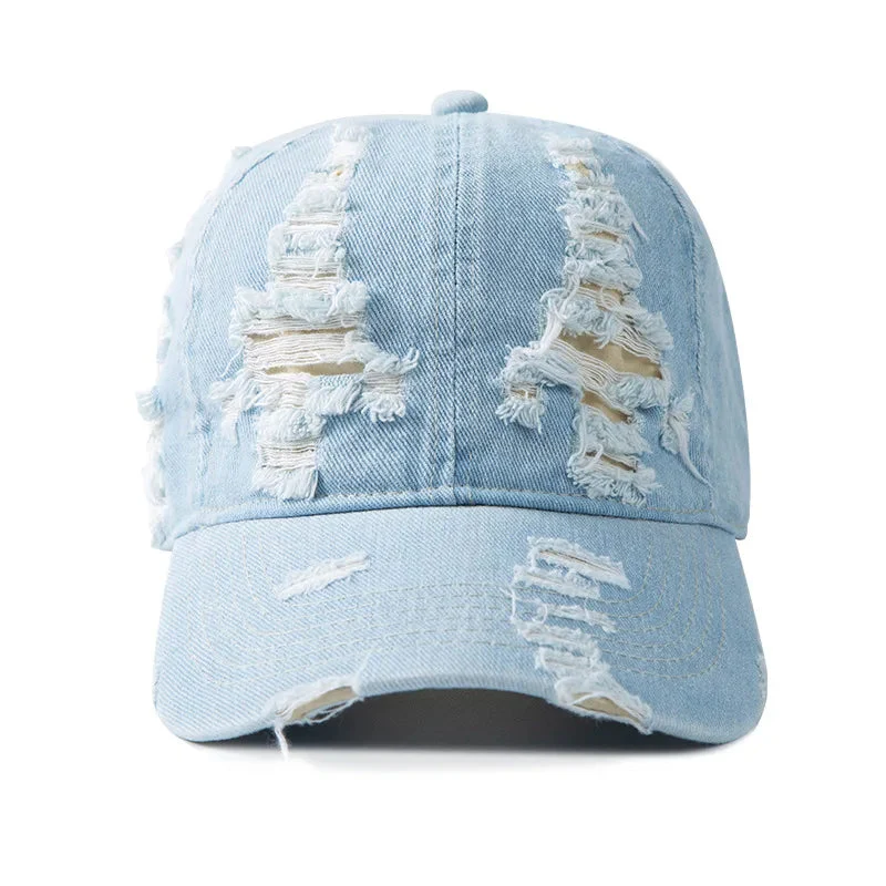 Untamed Distressed Denim Cap - Image 3