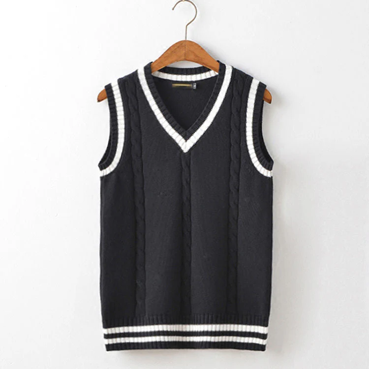 V NECK KNIT VEST - Image 4