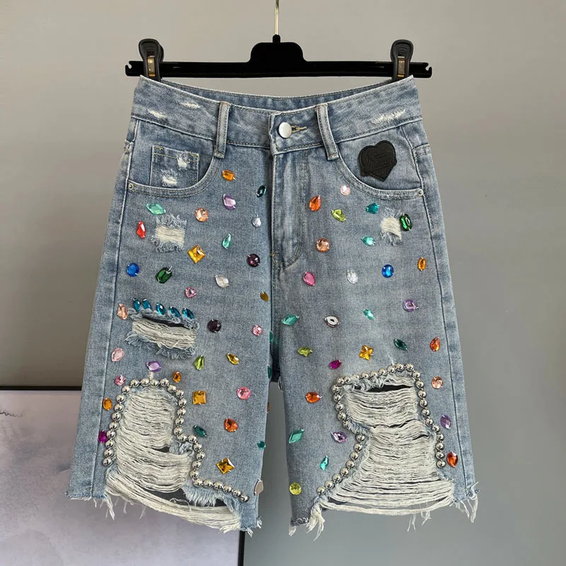 Van Loren Diamond Denim Shorts - Image 2