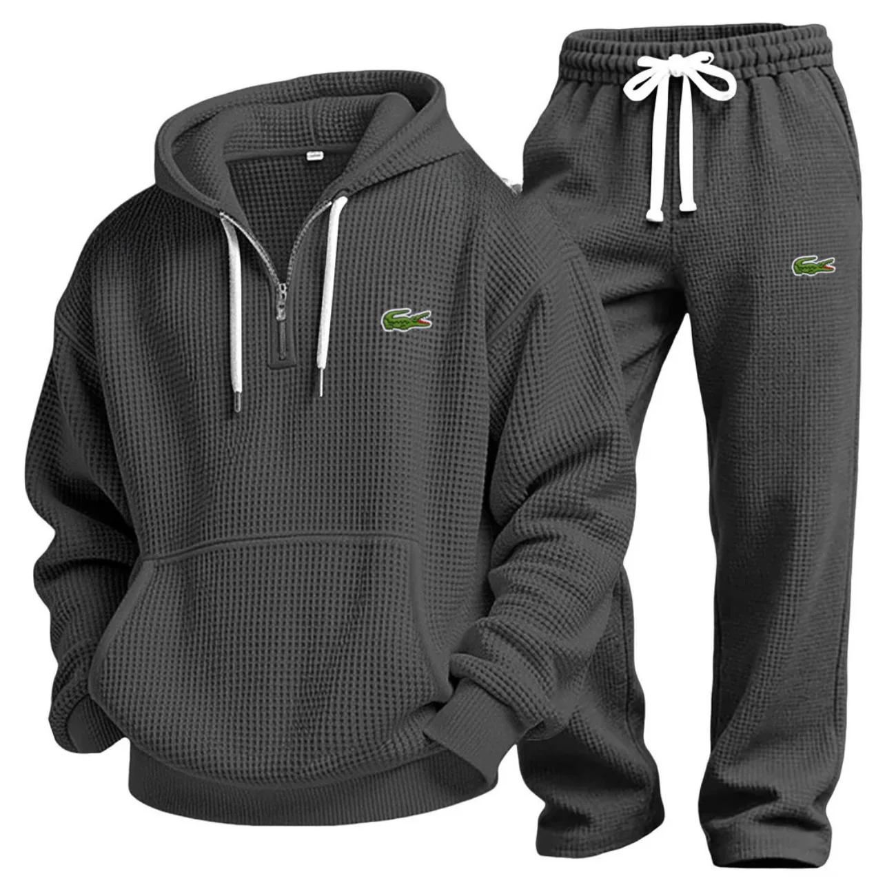 Waffle-Knit Performance Hoodie Jogger Set