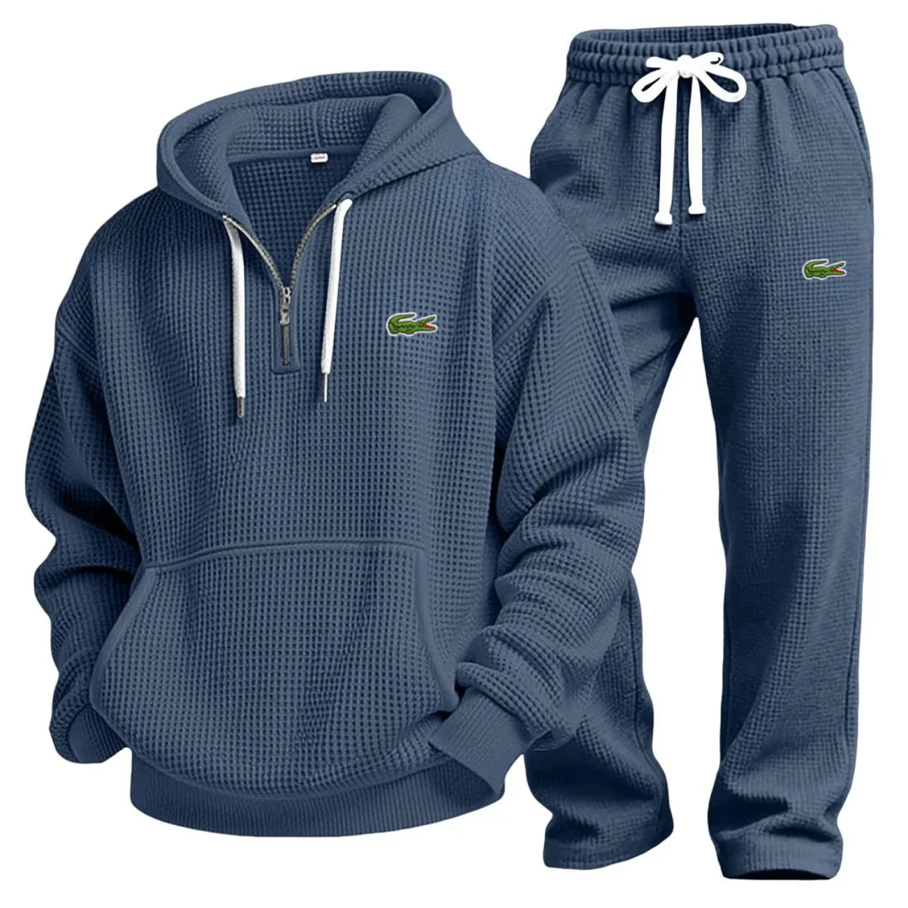 Waffle-Knit Performance Hoodie Jogger Set - Image 6