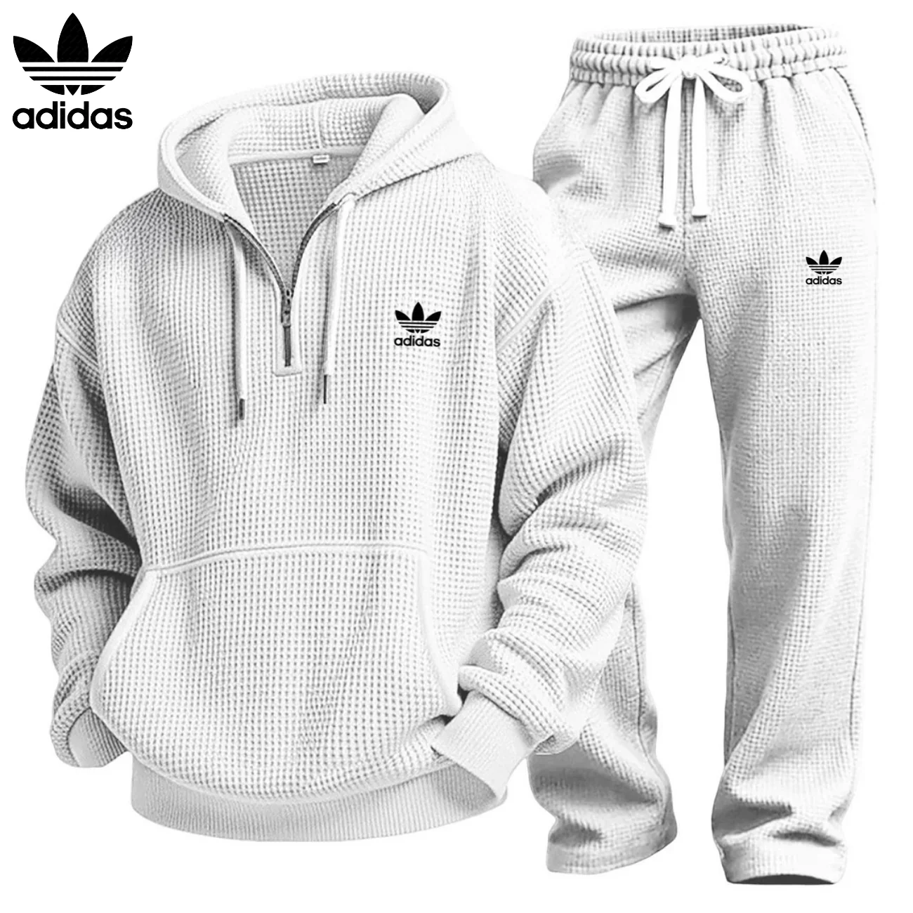 Waffle-Knit Performance Hoodie Jogger Set || Clearance Sale - Image 2