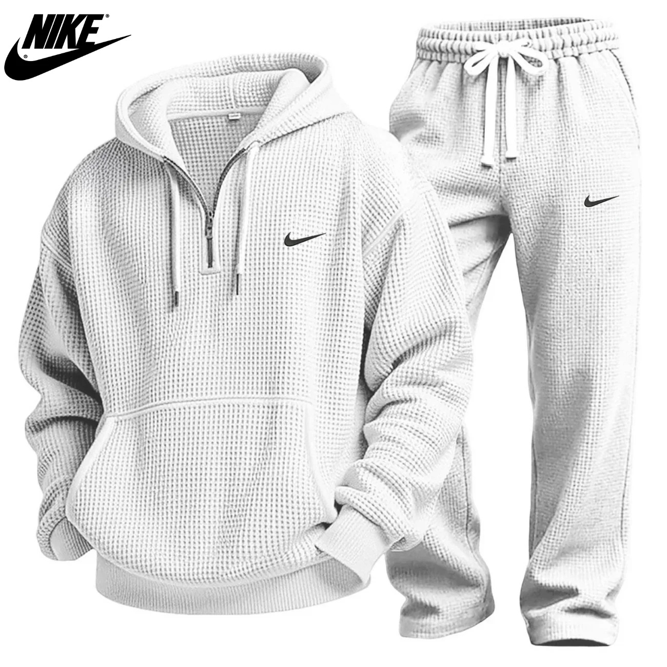 Waffle-Knit Performance Hoodie Jogger Set || Clearance Sale - Image 2