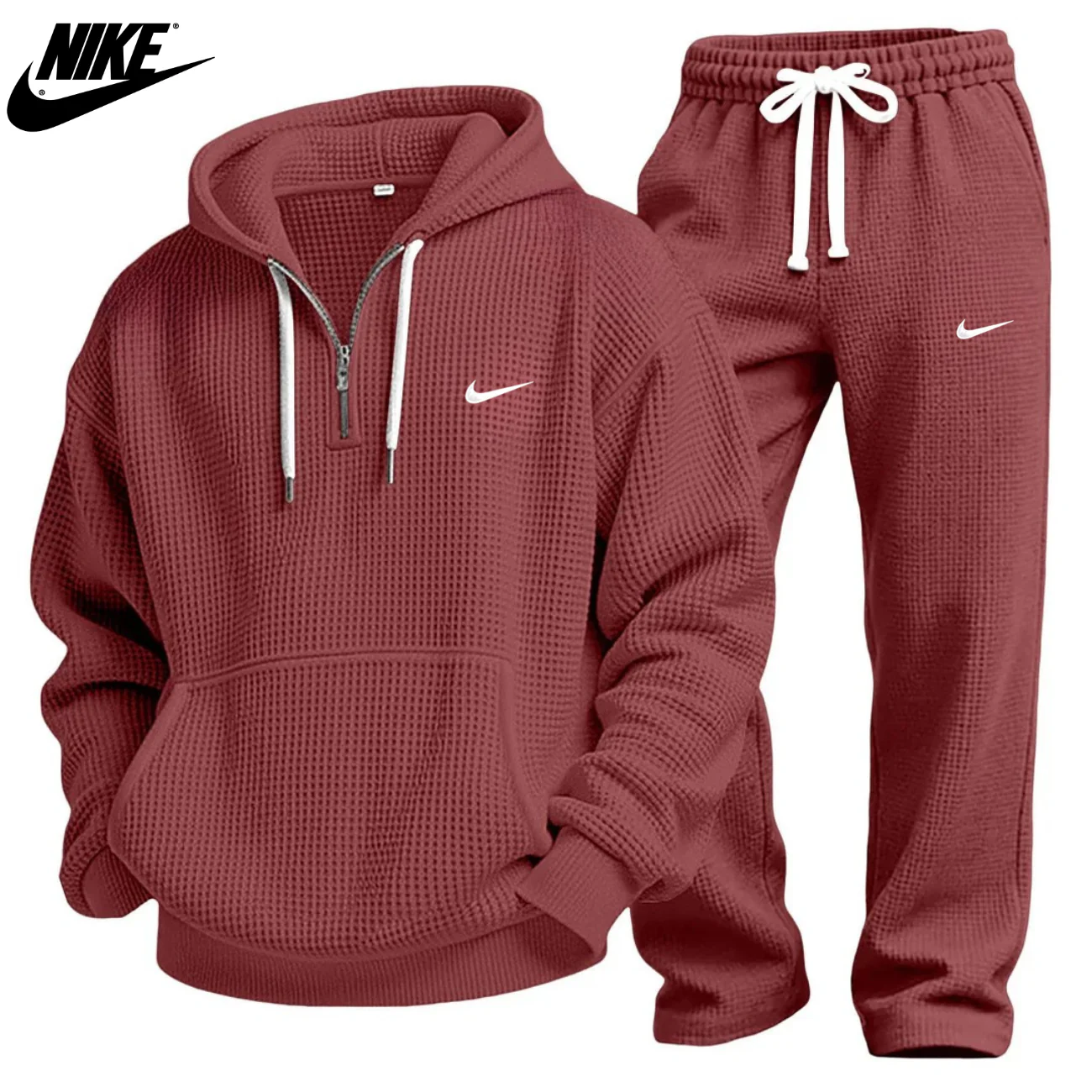 Waffle-Knit Performance Hoodie Jogger Set || Clearance Sale - Image 9