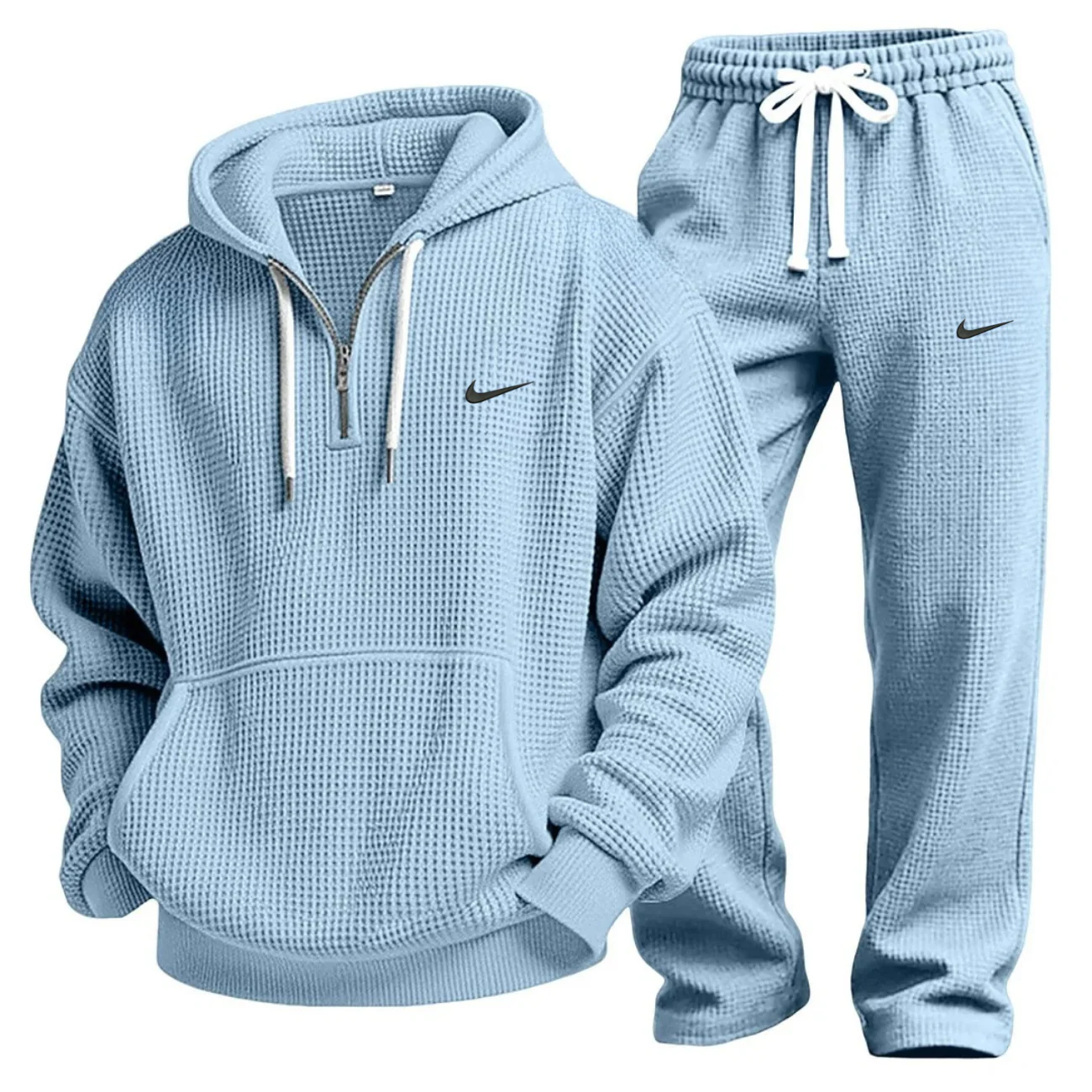 Waffle-Knit Performance Hoodie Jogger Set - Clearance Sale - Image 3