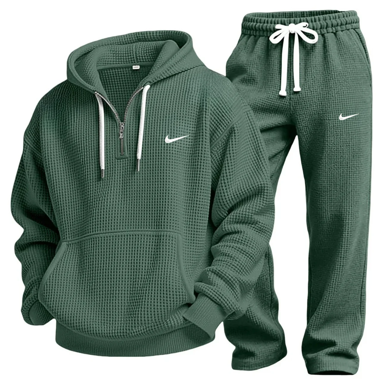 Waffle-Knit Performance Hoodie Jogger Set - Clearance Sale - Image 7