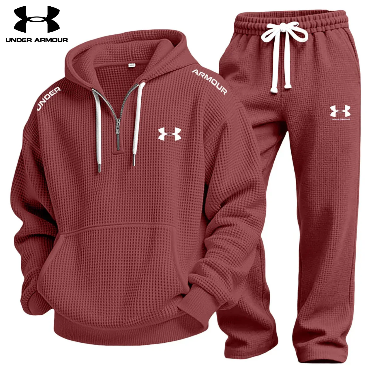 Waffle-Knit Performance Hoodie Jogger Set || Clearance Sale - Image 9