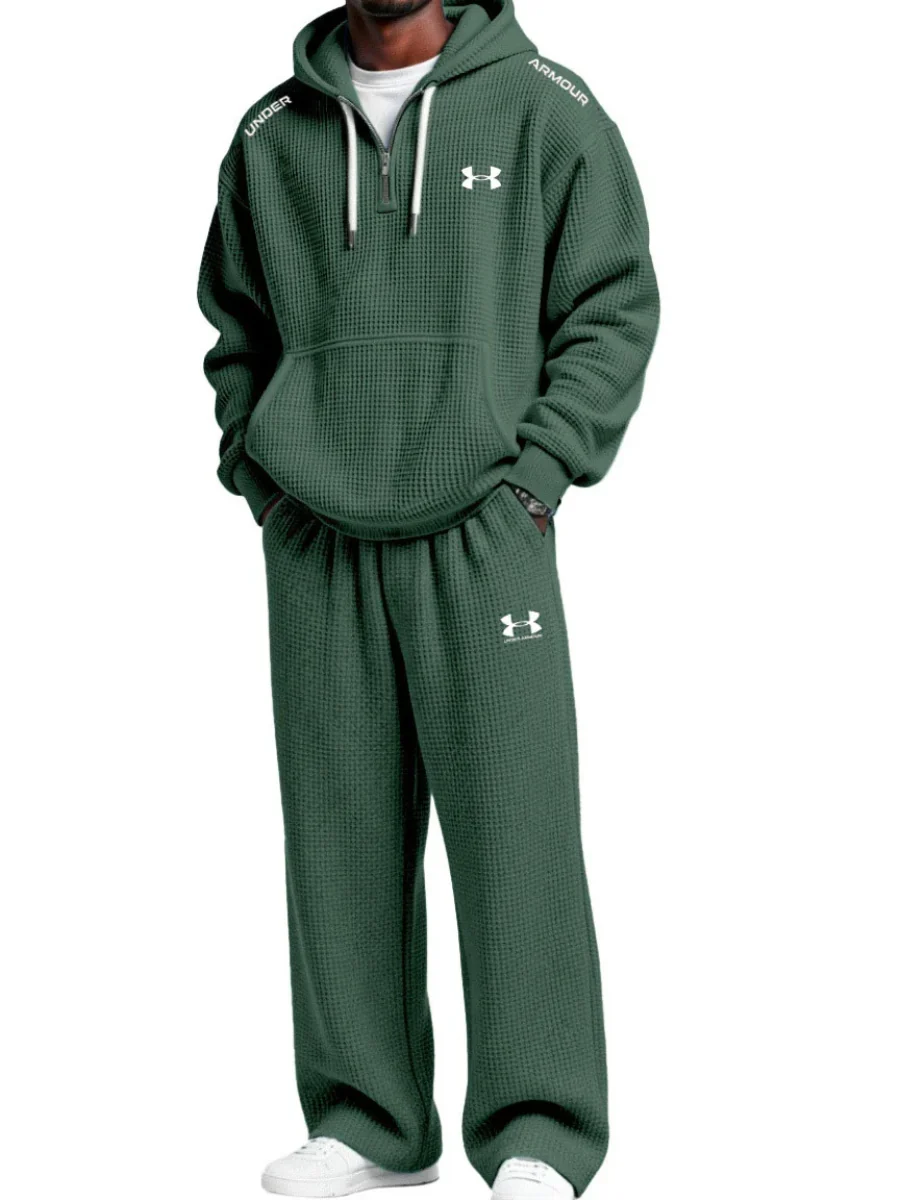Waffle-Knit Performance Hoodie Jogger Set - Clearance Sale - Image 7