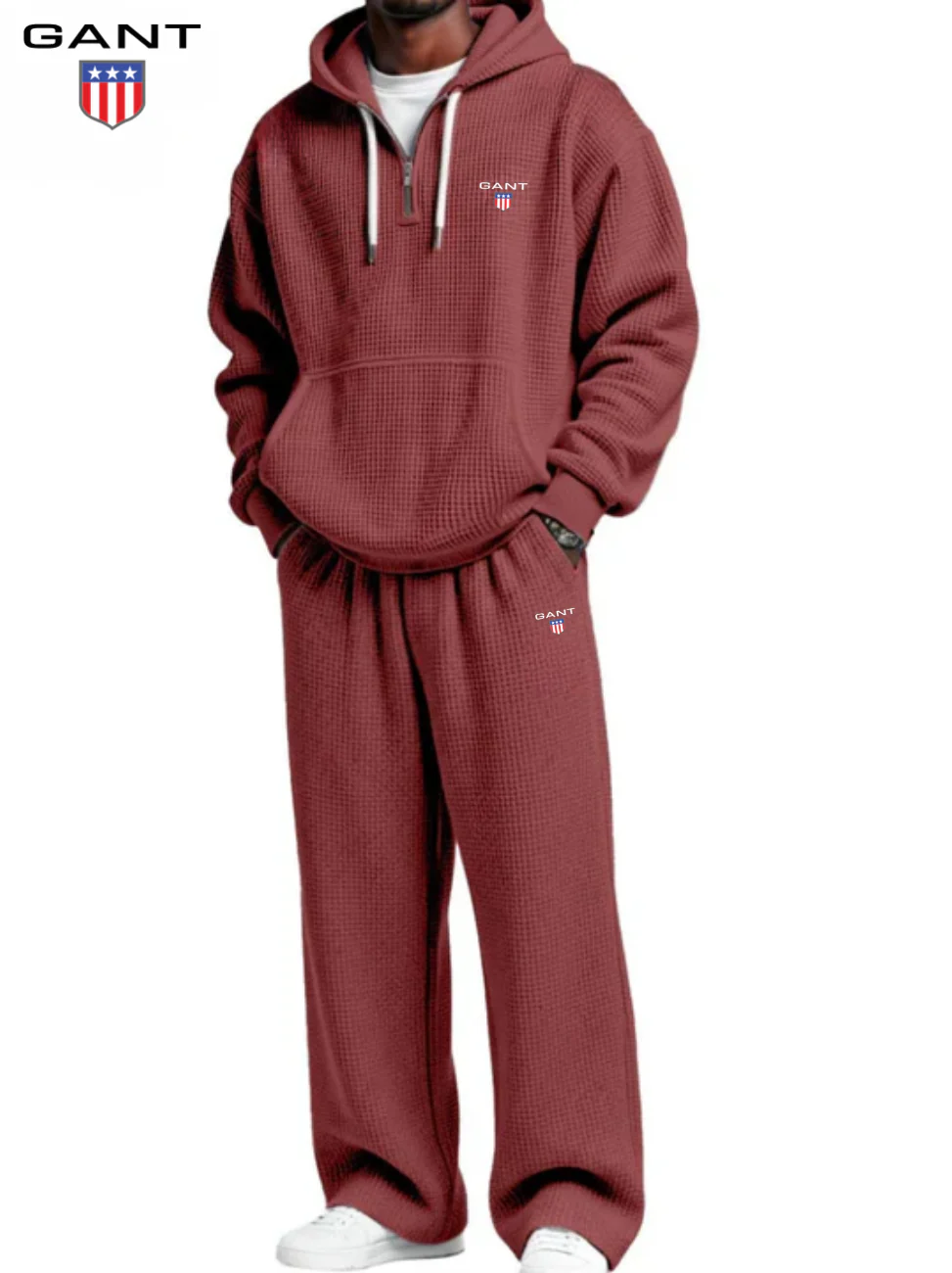 Waffle-Knit Performance Hoodie Jogger Set || Clearance Sale - Image 9