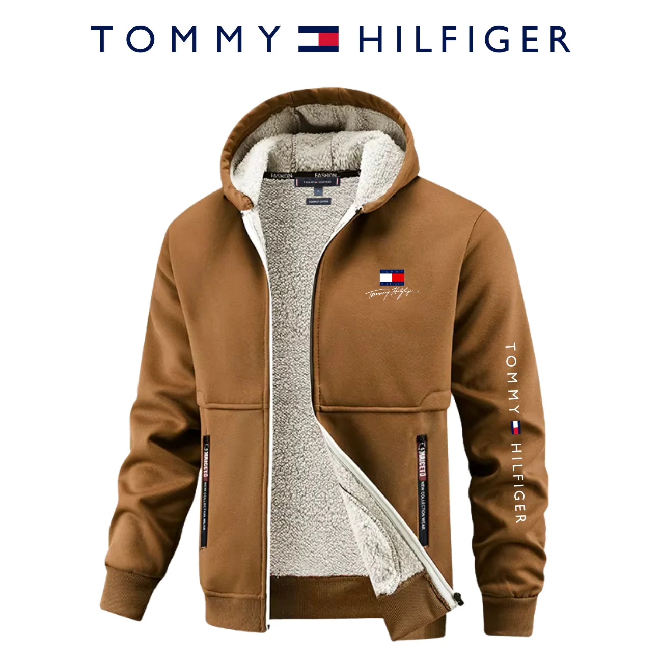 Warm Hooded Zip Jacket || Clearance Sale - Image 2