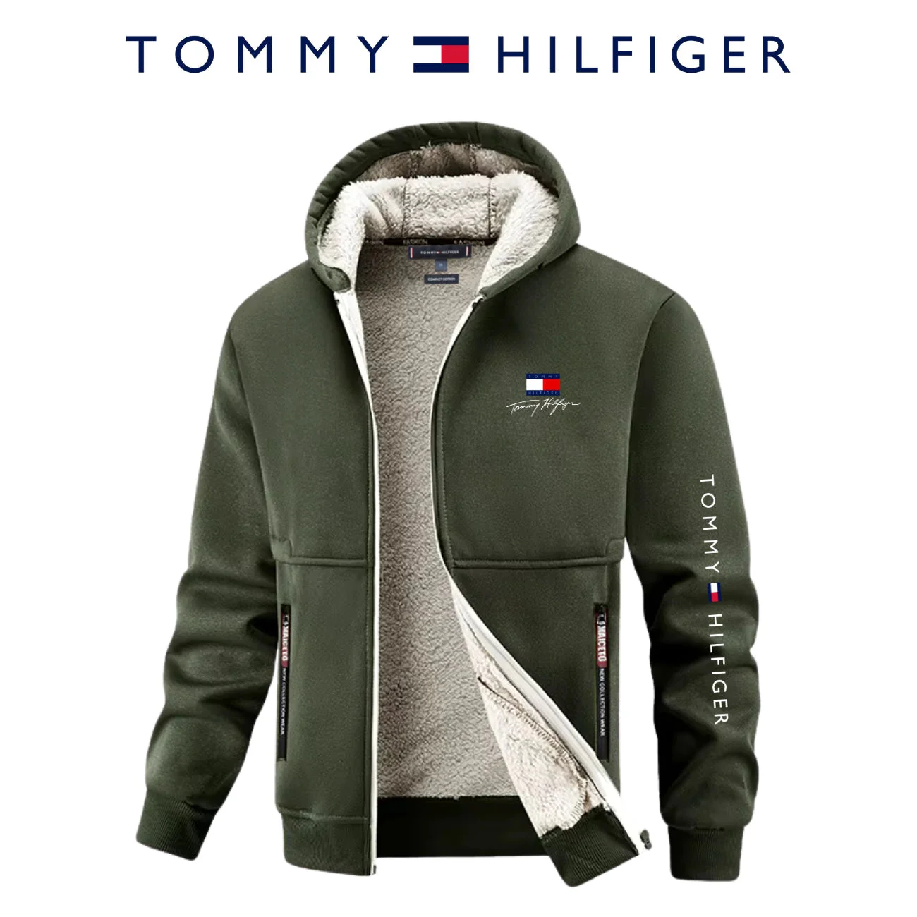 Warm Hooded Zip Jacket || Clearance Sale - Image 6