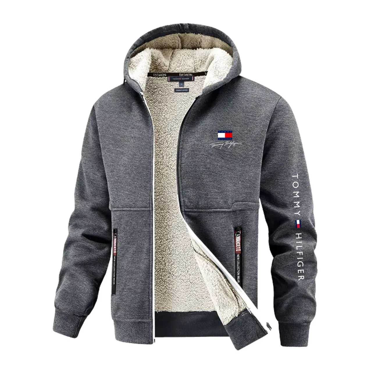 Warm Hooded Zip Jacket || Clearance Sale - Image 3