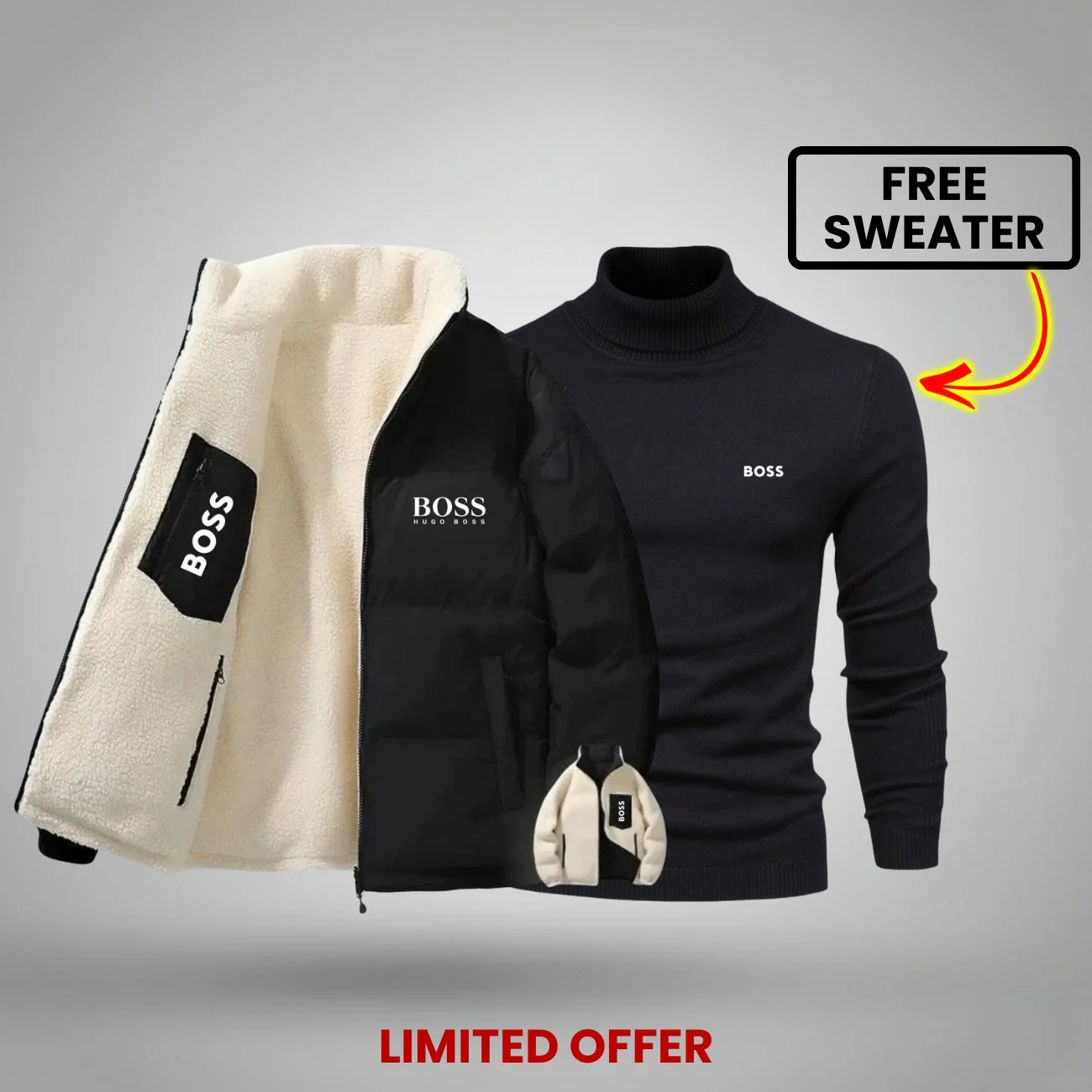 WINTER DOUBLE-FACED JACKET + FREE SWEATER - LIMITED TIME OFFER